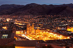 Plaza de Armas in Cusco at night